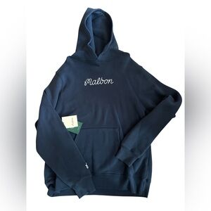 NWT Malbon Golf Mens Fesque Pullover Hoodie Sweatshirt Size L Navy